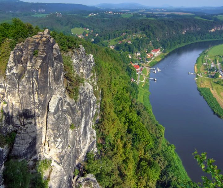 Easy downstream cycling along the Elbe River with varying terrain of hills and valleys with Freewheeling Adventures.