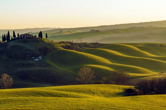 Val d'Orcia landscape in the Tuscany Hills Italy