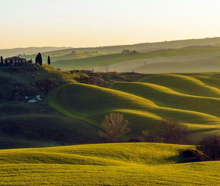 Val d'Orcia landscape in the Tuscany Hills Italy