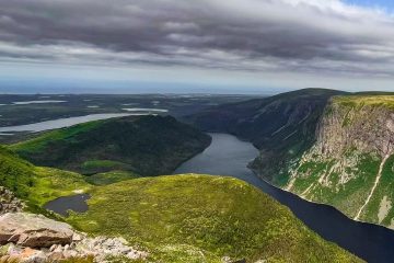 This image shows the breathtaking landscape of Gros Morne National Park in Newfoundland, Canada